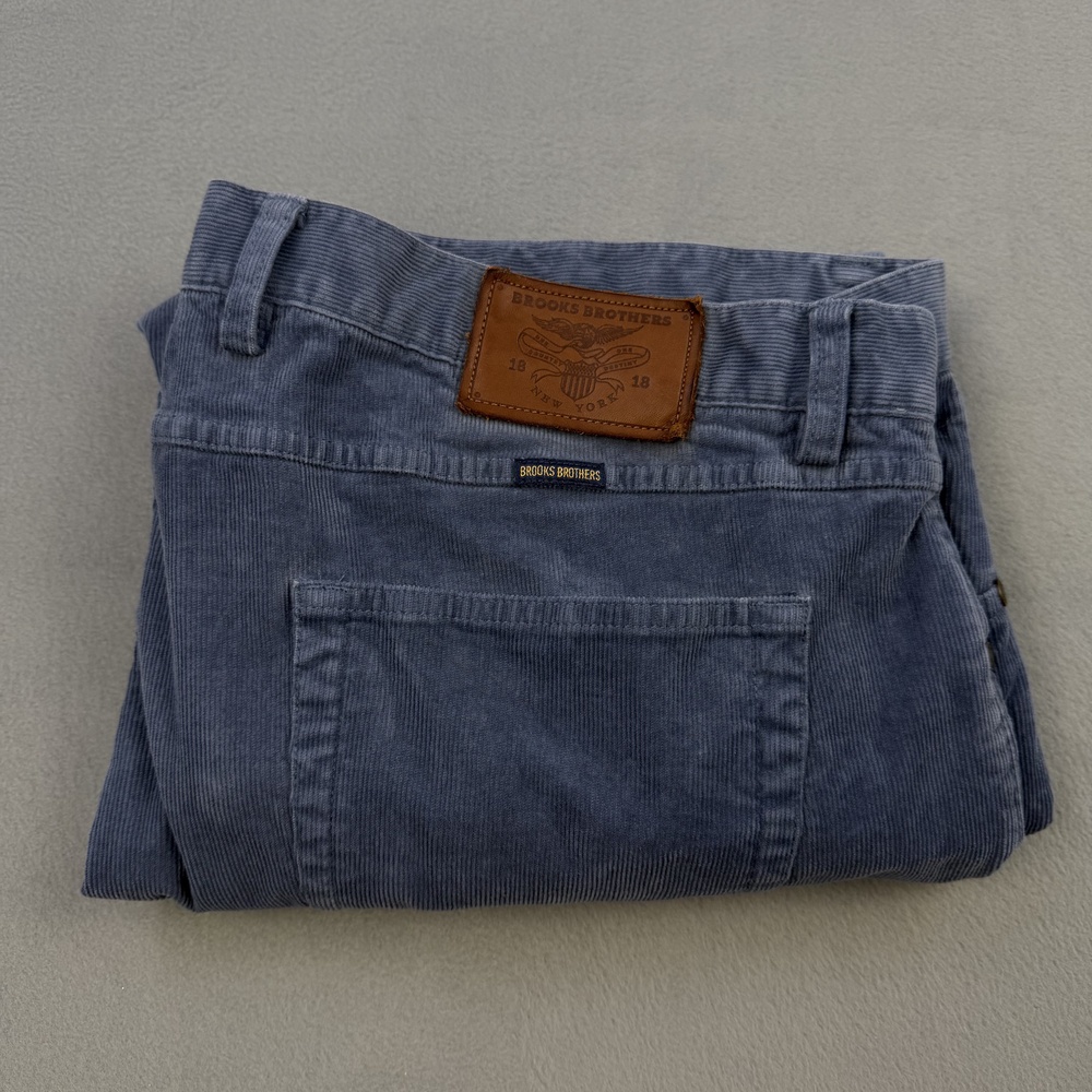 Brooks Brothers Pants Mens 42x30 Blue Corduroy 5-Pocket Stretch Chino Casual
